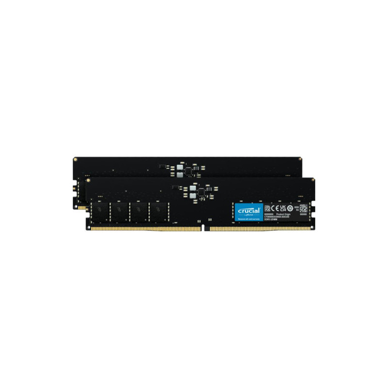Crucial - DDR5 - kit - 32 Go: 2 x 16 Go - DIMM 288 broches - 4800 MHz / PC5-38400 - mémoire sans tampon