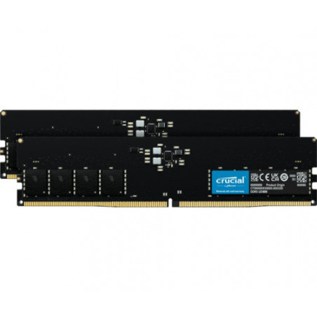 Crucial - DDR5 - kit - 32 Go: 2 x 16 Go - DIMM 288 broches - 4800 MHz / PC5-38400 - mémoire sans tampon